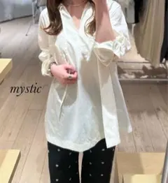 新品 mystic 襟付きスキッパーシャツ/オフホワイト