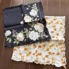 未使用　ワコウ　フリル　ハンカチ2枚　銀座和光　花柄　WAKO ローズ　バラのサムネイル