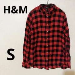 お得★ H&M レッド・ブラックチェック 長袖シャツ 【S】 トップス