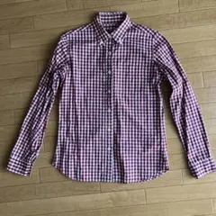 P*子様 ユナイテッドアローズ_レディース_赤白ギンガムチェック長袖シャツ_M