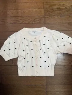 INGNI クリーム ハート模様 半袖ニット