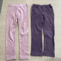 110cm ピンクとパープルの長ズボンセット