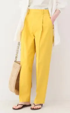 SLOBE IENA イエロータック入りカジュアルパンツ