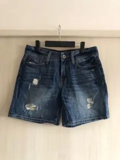 デニム　ショートパンツ　ダメージ加工