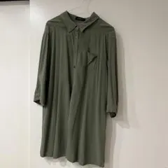 オリーブ　カーキ　グリーン シャツ長袖