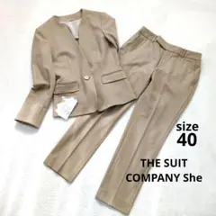 《美品》ザスーツカンパニー ノーカラージャケットパンツ 40 セレモニー 入学式