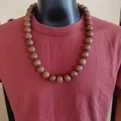 数珠　念珠　ネックレス　木彫り　般若心経　大玉　法霊数珠　20mm玉