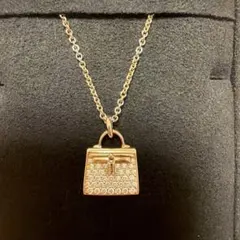 HERMES ペンダント　アミュレット　ケリー　ピンクゴールド　ダイヤ付き