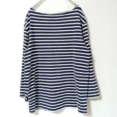 ORCIVAL ストライプ 長袖トップス ボートネック ネイビー&ホワイト