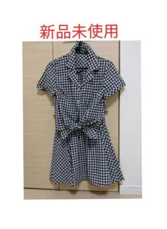 新品未使用　かわいいギンガムチェックセットアップ　ツーピース上下セット