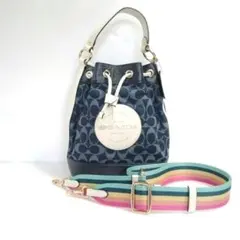 未使用品☆コーチ☆2way ショルダーバッグ バケット シグネチャー デニム