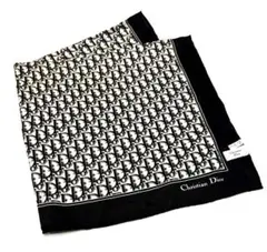 極美品✨ディオール トロッター 総柄 スカーフ バンダナ 大判 シルク100% ○極美品 Christian Dior クリスチャンディオール トロッター柄