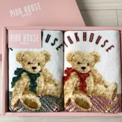 ピンクハウス　PINK HOUSE ウォッシュタオル　２枚　うさぎ　いちご PINK HOUSE ピンクハウス ウォッシュタオル 2枚セット うさぎ イチゴ