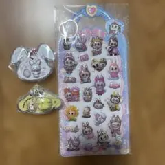 サンリオ パッケージチャーム&チョコボーロ　バンダイ andシールセット