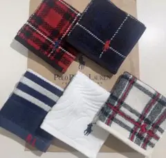 五点セット　POLO ラルフローレン　ハンカチ　ハンドタオル　ミニタオル　メンズ