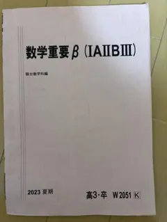数学重要β (IAIIBIII) 2025 三森 講師 駿台 三森司先生 数学特講Ⅲ&数学重要β(ⅠAⅡBⅢ)の研究問題プリント