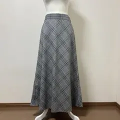 日本製　COMME CA コムサ　チェック　ロング　チェック　春　スカート