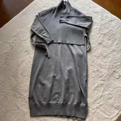 YORT　ワンピース　レイヤード ニットワンピ　ベスト2点セット　グレー