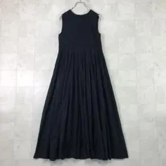 ヌキテパ コットンボイル シャーリング スリーブレスドレス M レッド