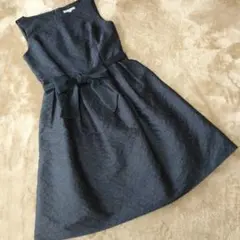 ✨美品✨ ナチュラルビューティー ワンピース 膝丈 ネイビー