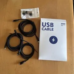 3本端子180度可動USBケーブル L字 Type C to C or A 充電