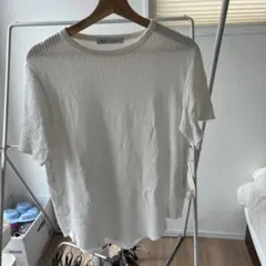 【Ron Herman】 ホワイト リブ編み Tシャツ