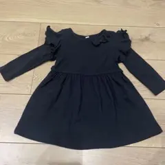 ブラックフリル袖ワンピース 95cm未満