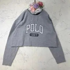 【ポロラルフローレン】 トレーナー XL グレー ダメージ加工 スウェット