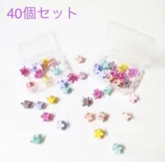 ヘアクリップ ガールズ カラフル フラワー クラウン 王冠 ヘアピン 40個