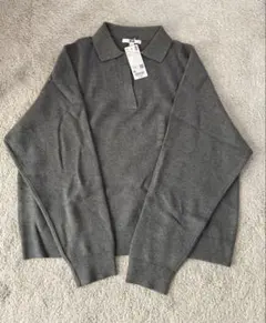 【新品タグ付】XLsize スムースコットンリラックスポロセーター