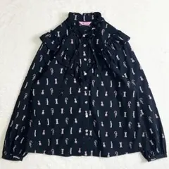 peu pres プープレ　ボウタイ　フリルブラウス　キャンディ　ブラック　Fのサムネイル