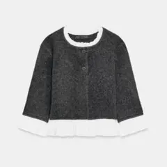 新品未使用】ZARA ポプリンコンビニットジャケット フリル Mサイズ