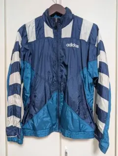 adidas ナイロンジャケット 80年代 ネイビー/ホワイト