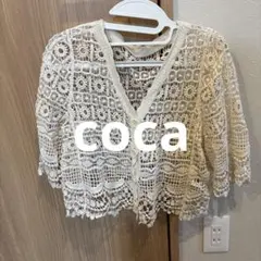 クロシェ編み 半袖カーディガン coca