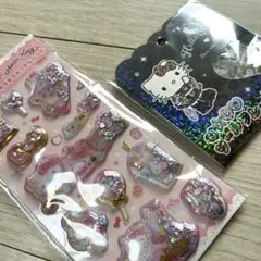 Hello Kitty キラキラカプセルシール おはじきシール フレーク 2種