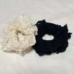 レースヘアバンド 2本セット 美しいヘアアクセサリー シュシュ