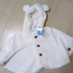 クマ耳付き　アウター　ベビー服　60〜80cm　ポンチョ　新品未使用