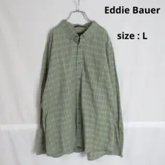 専用 Eddie Bauer ボタンダウン チェック シャツ L モーリシャス製