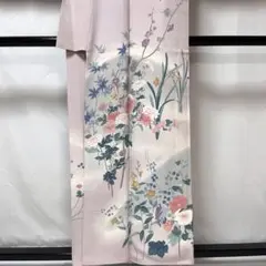 b693 正絹　袷　訪問着　一つ紋　作家物落款　未使用　着物