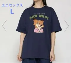 Disney ニック・ワイルド Tシャツ ユニセックスL ネイビー