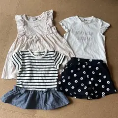ワンピース　Tシャツ　ズボン　90 95 100 まとめ売り　半袖　女の子のサムネイル