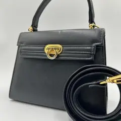 M&K TOKYO フォーマルバッグ ターンロック 2way レザー ブラック