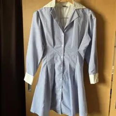 DAZY シャツワンピース　ストライプ　襟付き　レディース