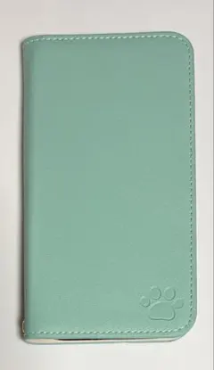 iPhone17 手帳型ケース 猫 グリーン