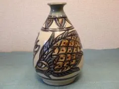やちむん 魚紋 花瓶 壺 秀銘