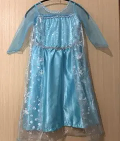 【雪の女王】キッズ プリンセスドレス エルサ 水色 スパンコール 雪の結晶