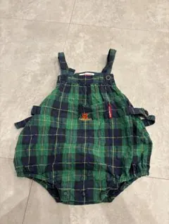 MIKI HOUSE チェック柄オーバーオール レトロ　ダルマオール