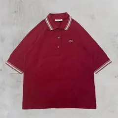 LACOSTE ポロシャツ ボルドー 古着 メンズ カジュアル 半袖 ストリート