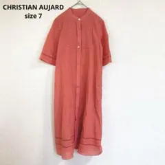 【クリスチャンオジャール】半袖シャツワンピース リネン 綺麗め 大人カジュアル