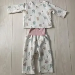 動物柄 コットン ベビーパジャマ 80cm